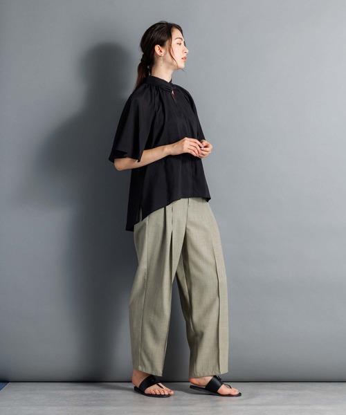 「RAW FUDGE」 半袖ブラウス M カーキ レディース_画像6