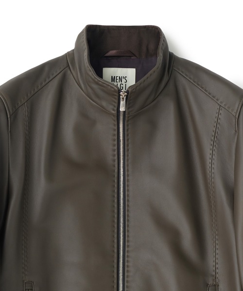 MEN'S BIGI（メンズビギ） 革ジャン ライダース スタンドカラー シープ