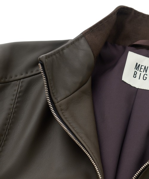MEN'S BIGI（メンズビギ） 革ジャン ライダース スタンドカラー シープ
