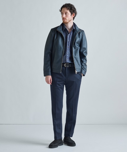 MEN'S BIGI（メンズビギ） 革ジャン ライダース スタンドカラー シープ