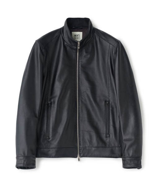 MEN'S BIGI（メンズビギ） 革ジャン ライダース スタンドカラー シープ