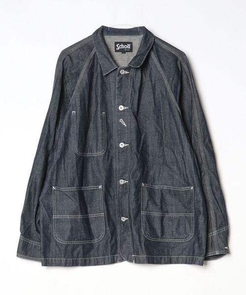 Schott ブラックストライプ カバーオール M Schott N.Y.C（ショット） 「Schott」 カバーオール LARGE インディゴ