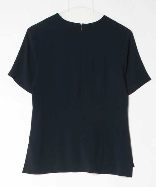 美品　theory luxe 半袖 ブラウス 38濃紺 theory luxe（セオリーリュクス） 半袖ブラウス 38 ネイビー