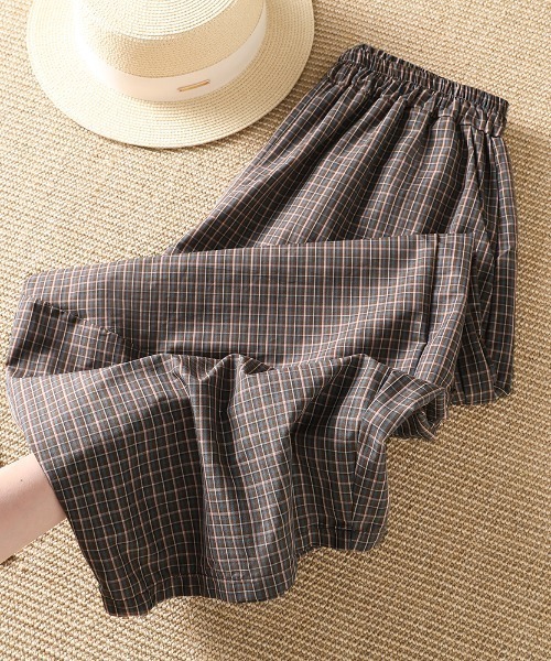 ワイドパンツ パンツ チェック柄 レディース : ZOZOTOWN Yahoo!店