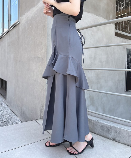 バックロングティアードスカート eimy istoire バックロングティアード
