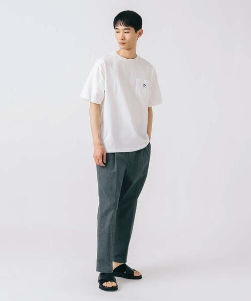 「BEAMS HEART」 イージーパンツ L チャコールグレー メンズ_画像4