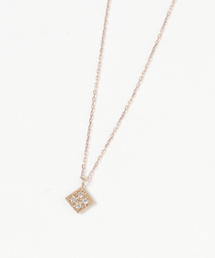 con affetto ネックレス K18ダイヤスクエアネックレス レディース
