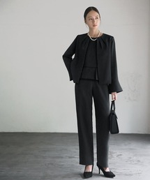 礼服　三点セット Flolia セットアップ 「喪服・礼服」「3点セット」ノーカラー