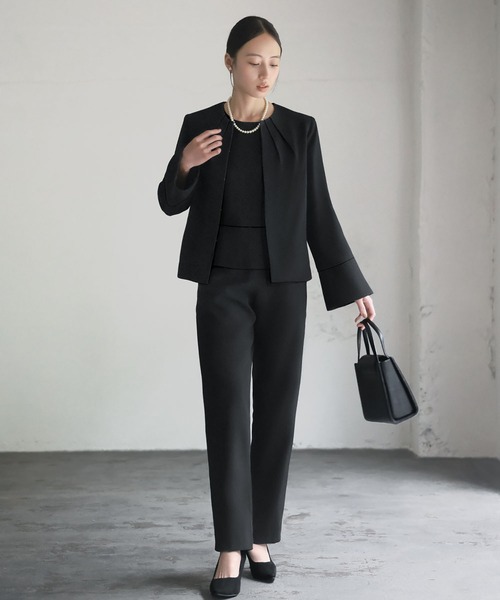Flolia セットアップ 「喪服・礼服」「3点セット」ノーカラー