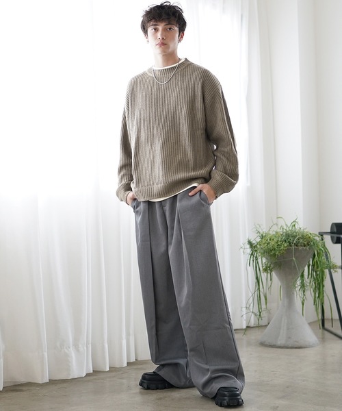 MinoriTY セーター ニット 「MinoriTY」レイヤードクルーネックニット 