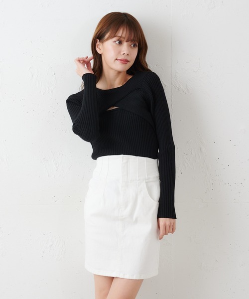 スカート デニム ハイウエストデニムミニスカート :61815693:ZOZOTOWN