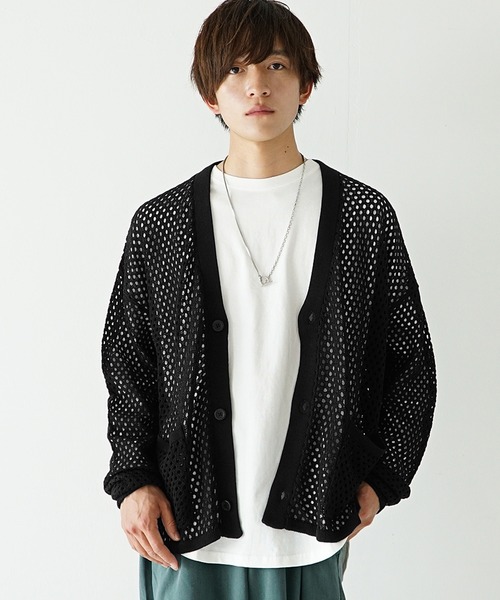 MinoriTY カーディガン 「MinoriTY」透かし編みカーディガン