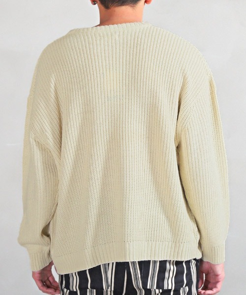 LUXSTYLE（ラグスタイル） セーター ニット 5GGケーブル畦編みBIG