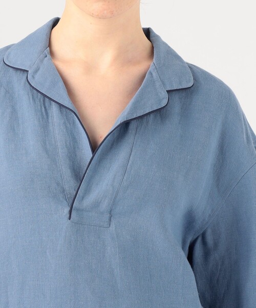 BOURRIENNE ParisX ブラウス シャツ CREPUSCULE BLUE リネン