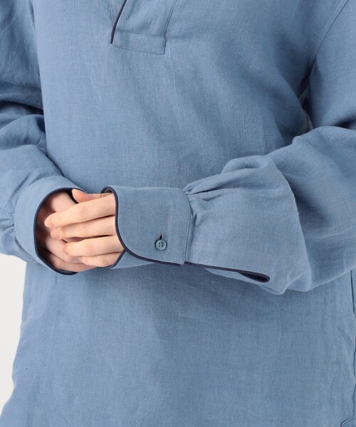ブラウス シャツ BOURRIENNE CREPUSCULE BLUE リネンシャツ レディース BOURRIENNE ParisX ブラウス シャツ CREPUSCULE BLUE リネン