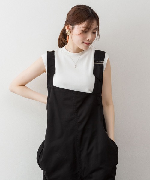 アメリ サロペットロンパース オーバーオール サスペンダー 黒 Ｓ Fashion Letter サロペット オーバーオール 大きいサイズ アシメ