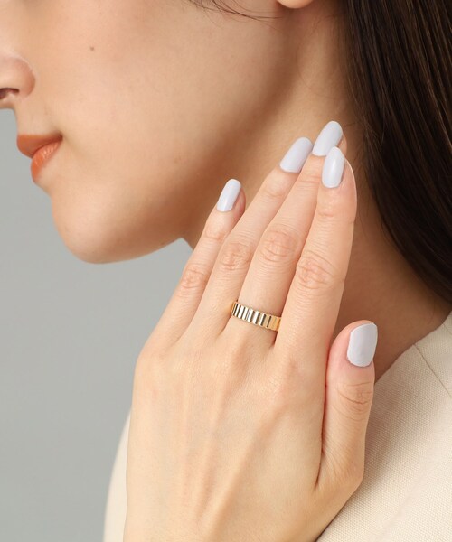 COCOSHNIK 指輪 K10ガドルーンカット リング太 レディース : ZOZOTOWN 