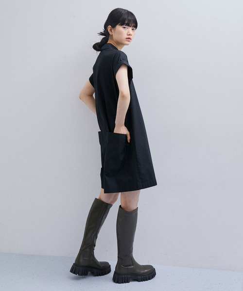 ADAM ET ROPE' オールインワン シャツロンパース レディース