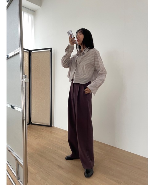 Didot.showroom スラックス パンツ ジル タック トラウザーズ