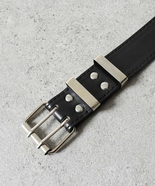 ZIP FIVE ベルト 「ZIP FIVE」 スタッズリング PUレザー メンズ