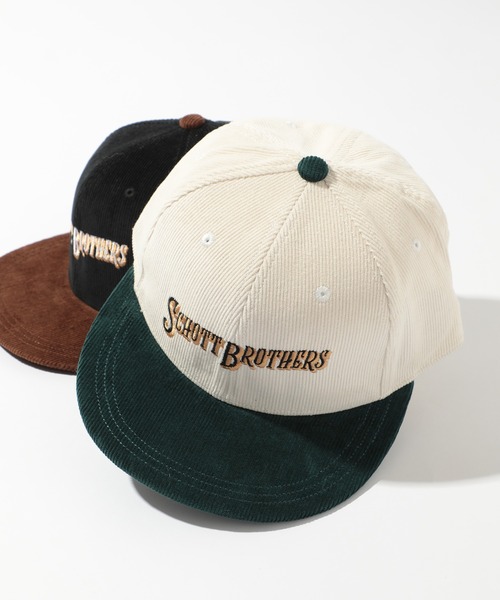 Schott N.Y.C キャップ 帽子 「SCHOTT」バイカラーコーデュロイ
