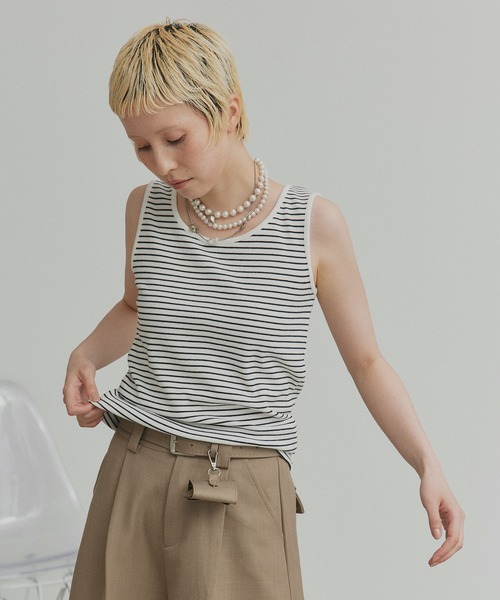 ad thie（アドティエ） タンクトップ ノースリーブ ベーシック クルー