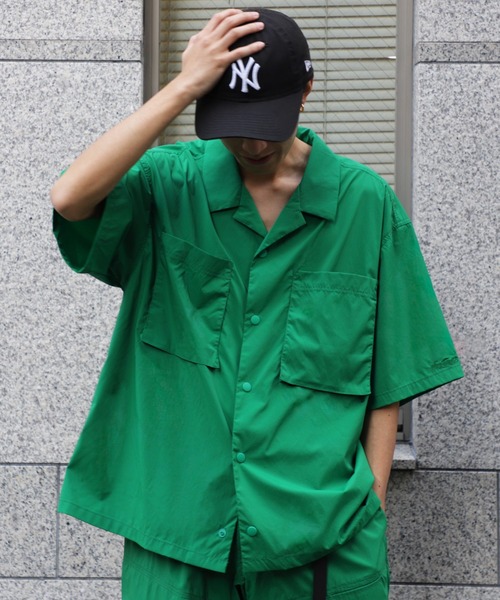 WILD THINGS S/S SUPPLEX NYLON CAMP シャツXL WILD THINGS （ワイルドシングス） / SUPPLEX CAMP SHIRT（サ
