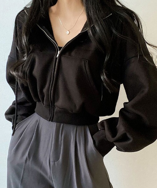 極美品♡フォクシーニューヨーク レディパーカー クロップド丈 ダブルジップ 黒 パーカー クロップド丈ジップアップ レディース : ZOZOTOWN Yahoo!店
