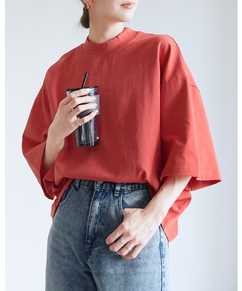 reca（レカ） tシャツ モックネック5分袖カットソー レディース