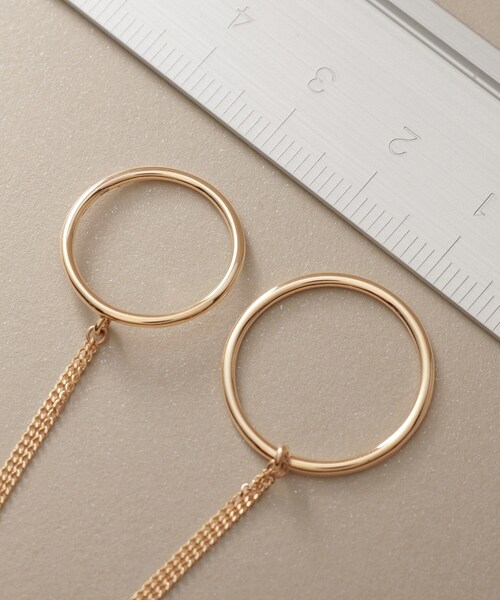 COCOSHNIK（ココシュニック） 指輪 リング K10キヘイチェーンツイン