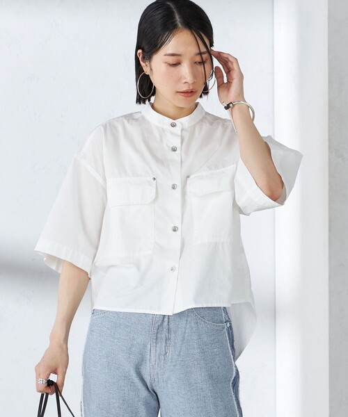 ブラウス シャツ ビーチシャツ│BEACH SHIRTS レディース SHIPS ブラウス シャツ 「手洗い可能」ミリタリー ショート