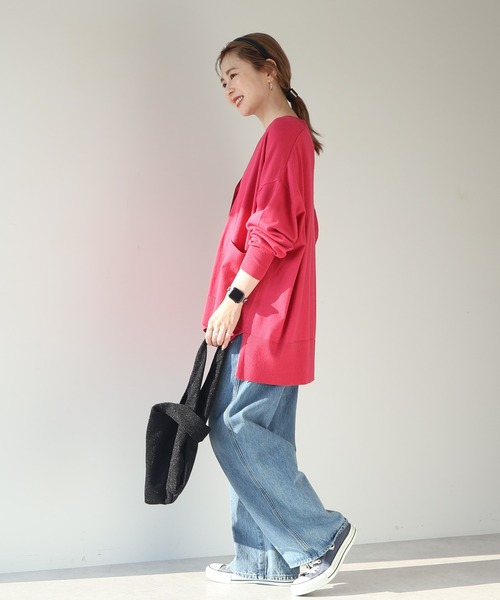 AMERICAN HOLIC カーディガン バイパチVネックワイドニット