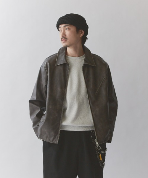 Lui's レザー　オーバーサイズ　カーコート　ブルゾン　特価 Lui's（ルイス）の「レザーカーコート（ブルゾン）」 - WEAR