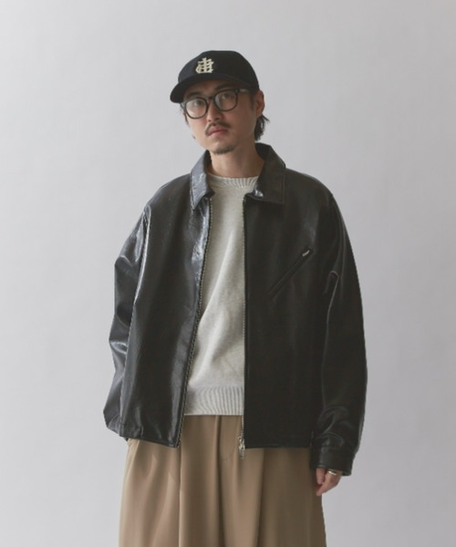 ジャケット・アウター luckz1000 Lui's（ルイス） ブルゾン アウター グランジシンセティックレザーZIP