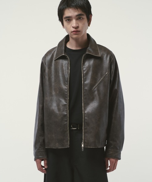 Lui's シンセティックレザーA-2 TYPE 最終価格 Lui's ブルゾン アウター グランジシンセティックレザーZIP