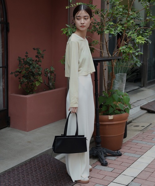 ENC tシャツ velour cropped pullover / ベロアクロップド丈プル