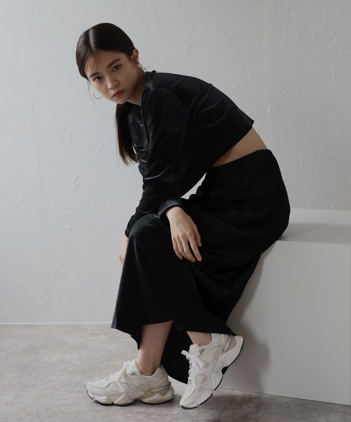 ENC tシャツ velour cropped pullover / ベロアクロップド丈プル