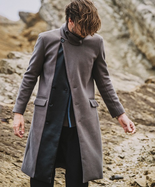 NO ID.（ノーアイディー） チェスターコート 2 グレー メンズ