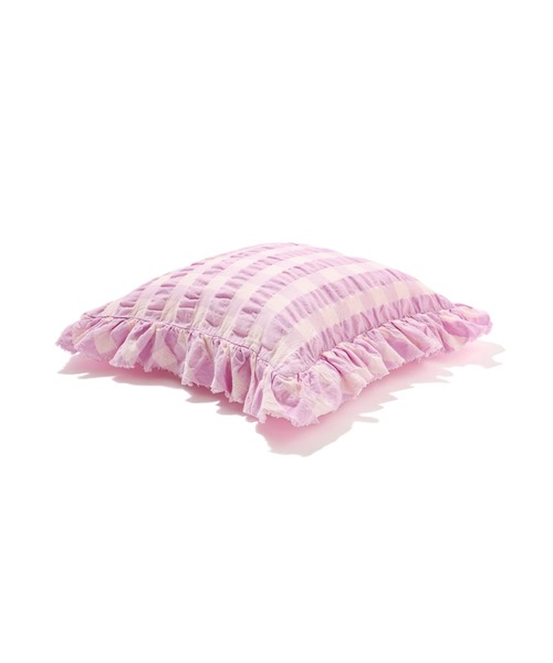 Francfranc クッション クッションカバー フリルチェック 450×450