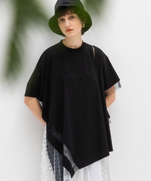 【新品・未使用】AULAAILA シアーアシンメトリーTシャツ AULA AILA tシャツ シアーアシンメトリーTシャツ レディース