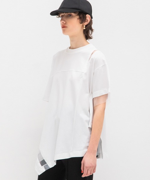 【新品・未使用】AULAAILA シアーアシンメトリーTシャツ AULA AILA tシャツ シアーアシンメトリーTシャツ レディース