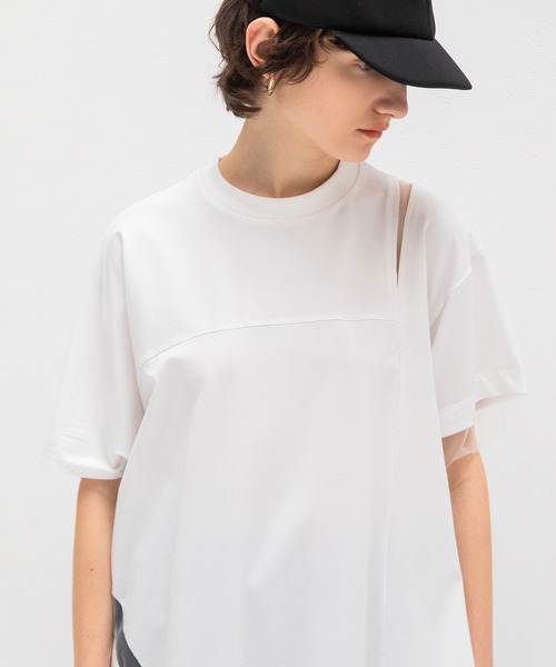 【新品・未使用】AULAAILA シアーアシンメトリーTシャツ AULA AILA tシャツ シアーアシンメトリーTシャツ レディース