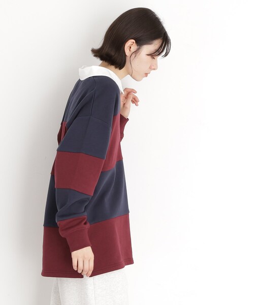 Naptime ニットラガーシャツ(赤SIZE:L) ケーブルニット コットン ラグビー シャツ（その他トップス）｜POLO