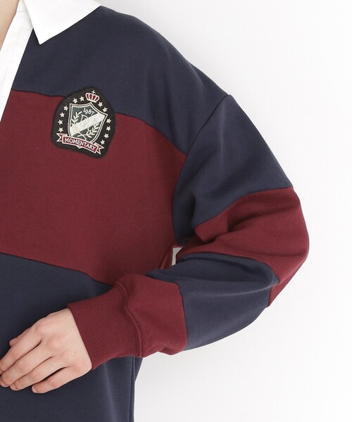 【TWICEモモ着用】Polo RL 刺繍入りラガーシャツ 赤/ネイビー POLO RALPH LAUREN(ポロラルフローレン) アイコニック ラグビー シャツ