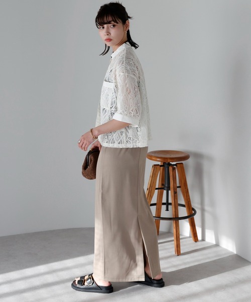 SOTT ブラウス シャツ Cropped lace shirt バンドカラー