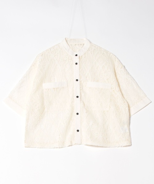SOTT ブラウス シャツ Cropped lace shirt バンドカラー