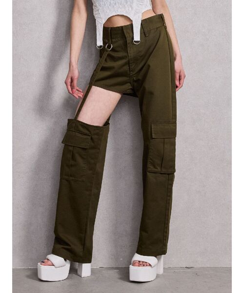 新品 GYDA SIDE CUT デザインカーゴカラーワイドパンツ カーゴパンツ セール】SIDE CUTデザインカーゴカラーワイドパンツ（その他