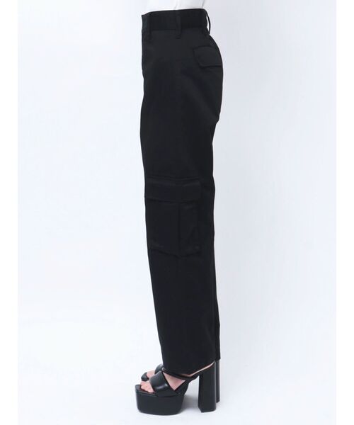 SIDE CUTデザインカーゴカラーワイドパンツ　GYDA パンツ　デニム　黒 GYDA パンツ SIDE CUTデザインカーゴカラーワイドパンツ