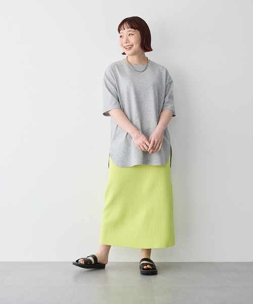 tシャツ 半袖 速乾 「anyfee/大きいサイズ」着てサラなめらかポンチ素材裾ラウンドTシャツ「接触冷感・吸水速乾・機能性」 レディース | anyfee | 05