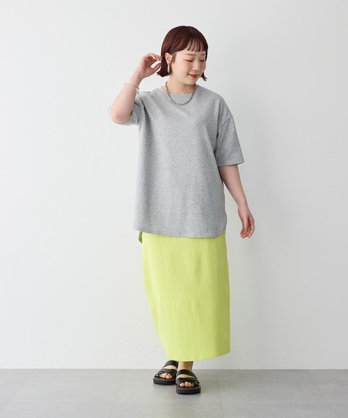 tシャツ 半袖 速乾 「anyfee/大きいサイズ」着てサラなめらかポンチ素材裾ラウンドTシャツ「接触冷感・吸水速乾・機能性」 レディース | anyfee | 06